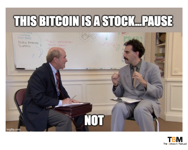 Borat says Bitcoin is not a stock