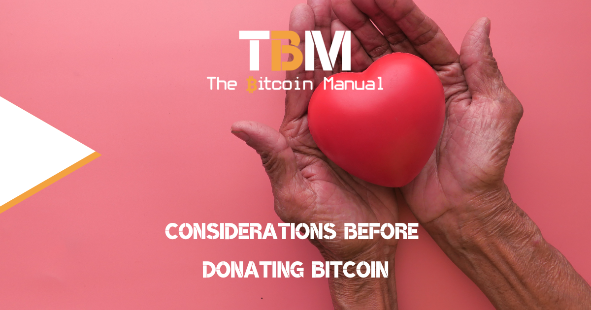Consider before donating Bitcoin
